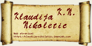 Klaudija Nikoletić vizit kartica